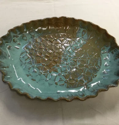 Medium Platter with Green Glaze