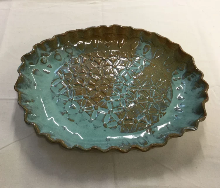 Medium Platter with Green Glaze