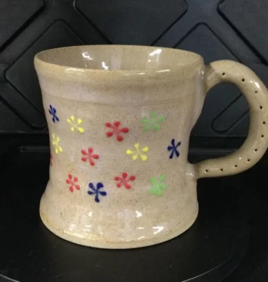 Beige Patterned Medium Mug