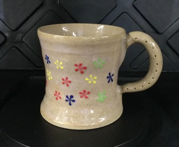 Beige Patterned Medium Mug