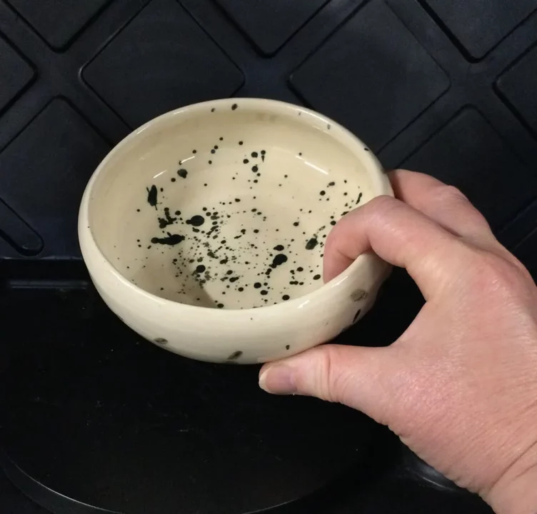 Small Black and Cream Bowl