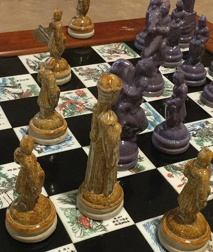 handmade pottery chess-sets